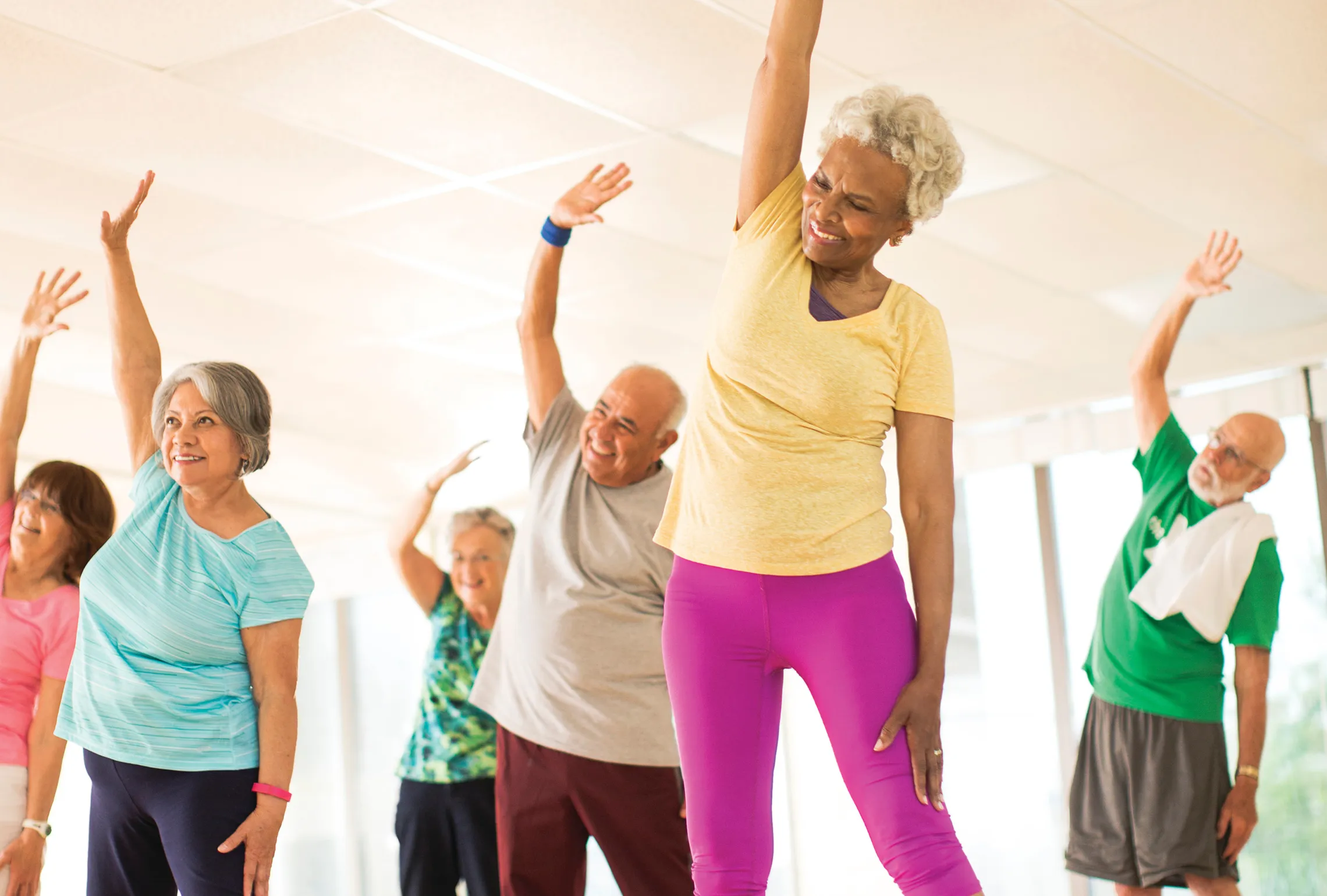 older adults in group exercise class
