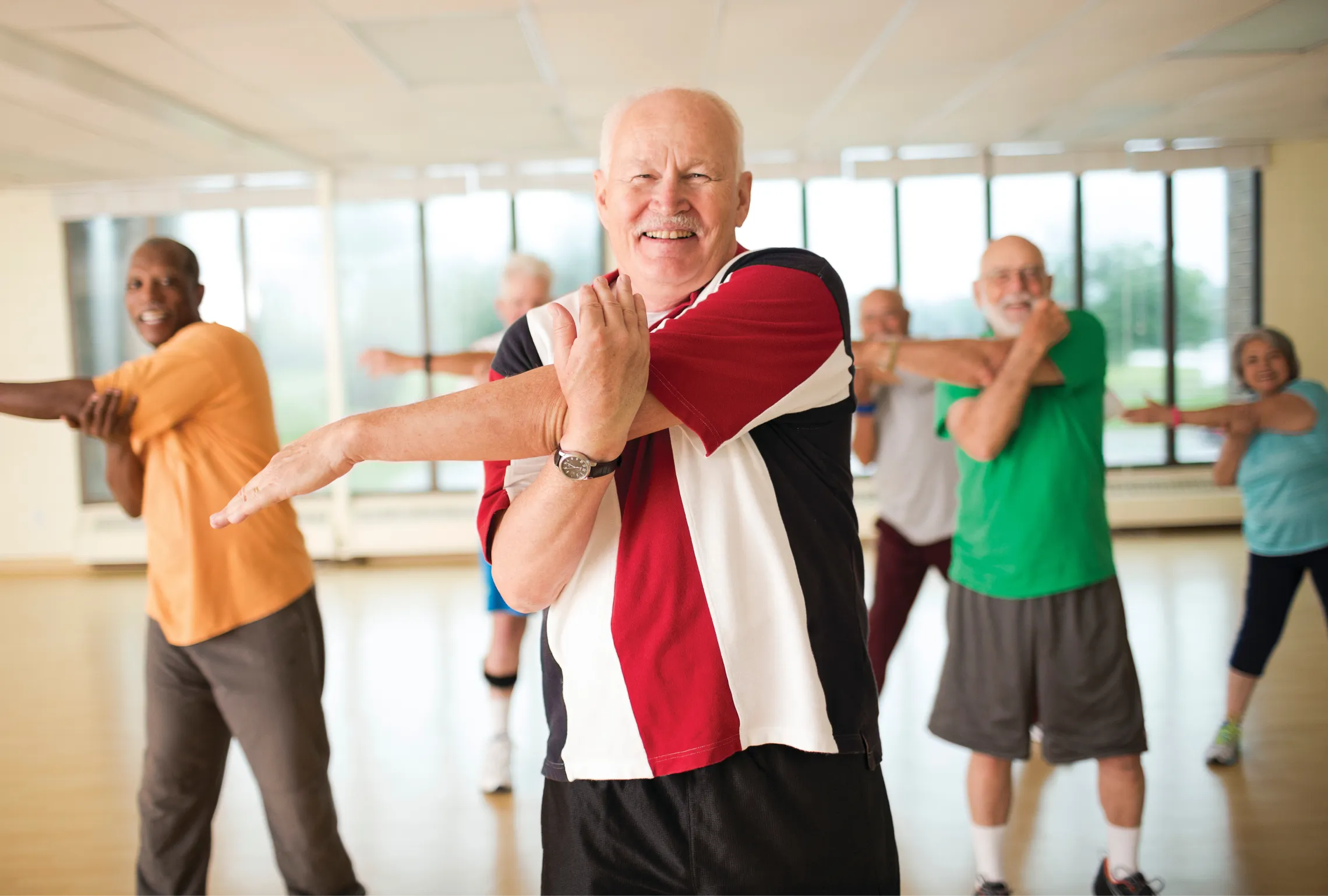 group of older adults exercising