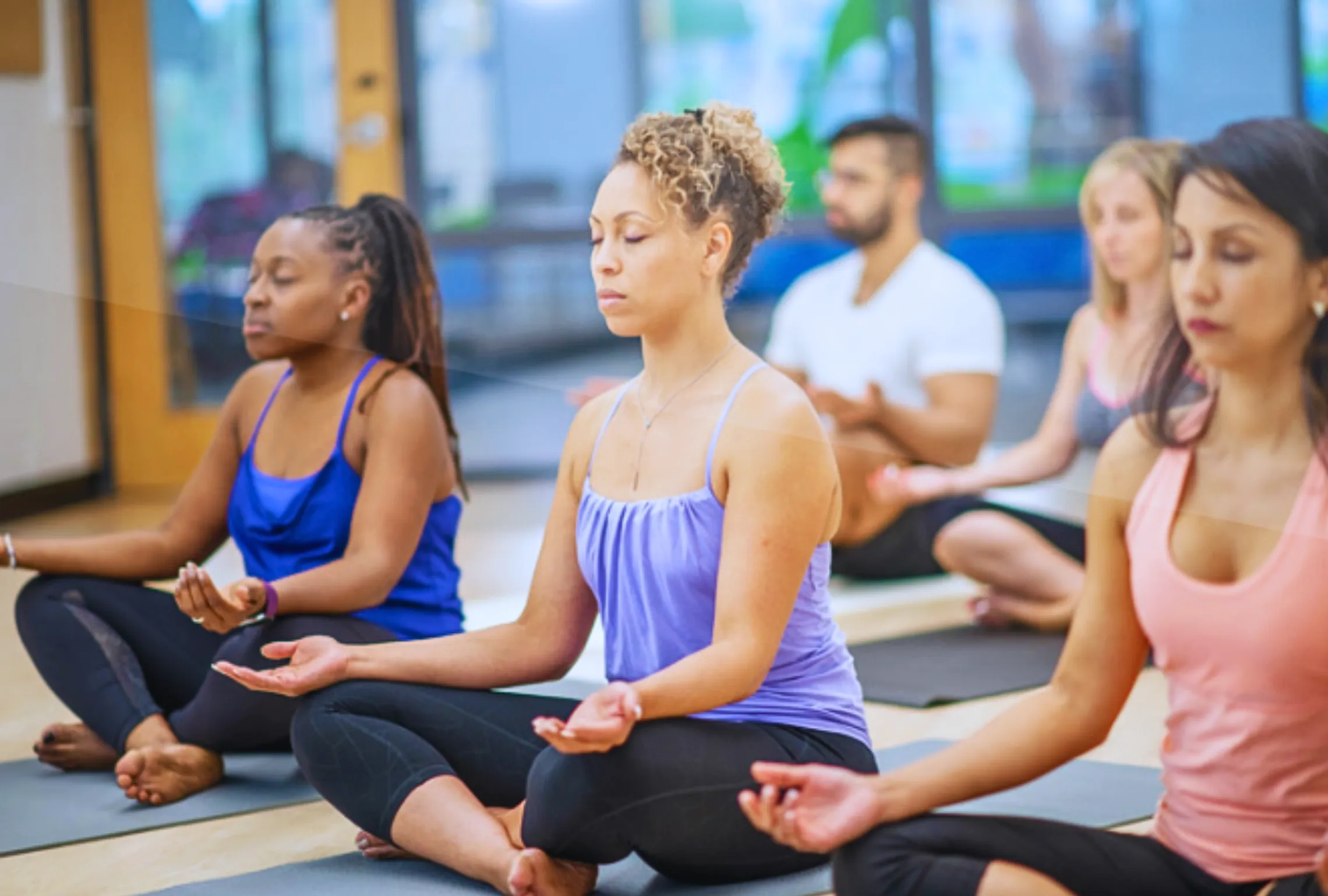 Women in peaceful yoga pose