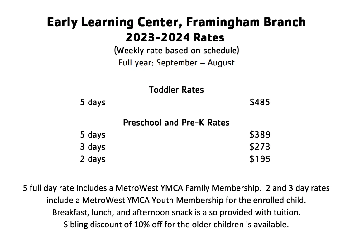 early learning center rates