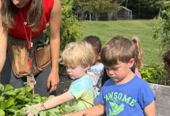 Kids learning how to grow food