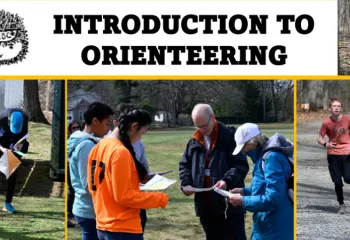 graphic that says Introduction to Orienteering with collage of photos