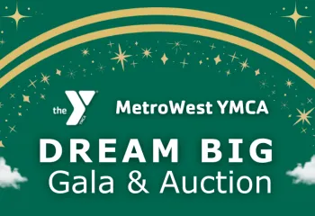 green and gold graphic promoting the DREAM BIG Gala & Auction