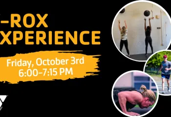 graphic promoting Y-Rox Experience fitness event