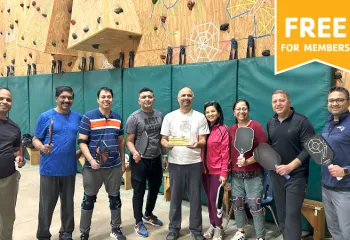 group of pickleball players