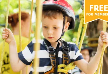 Family Day on the Ropes Course at the MetroWest YMCA Hopkinton Outdoor Center