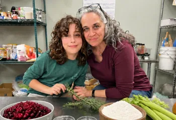 Family enjoying the holidays at Family Dinner Night