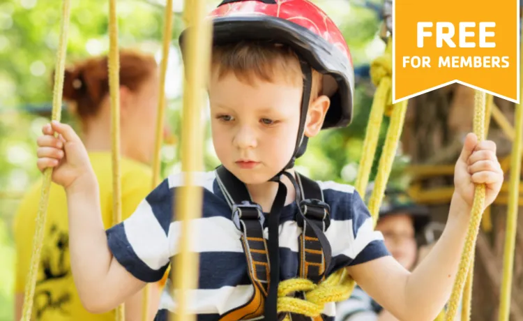 Family Day on the Ropes Course at the MetroWest YMCA Hopkinton Outdoor Center