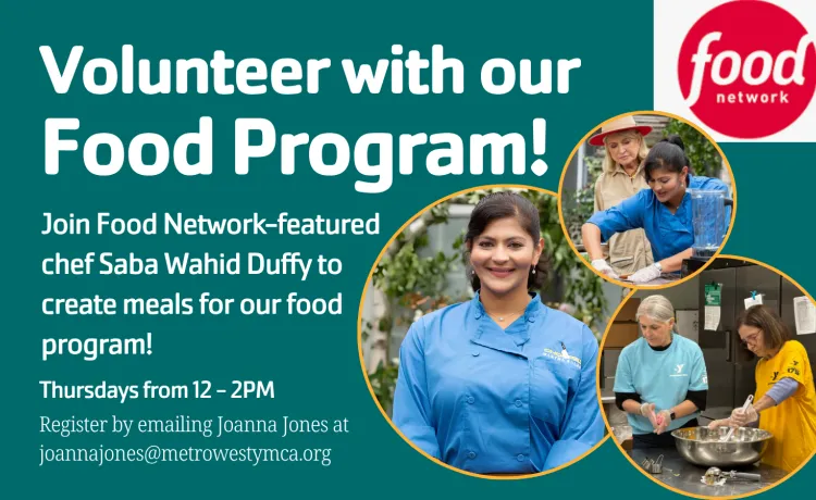Volunteer with our food program cooking parties with Food Network Chef, Saba Wahid Duffy