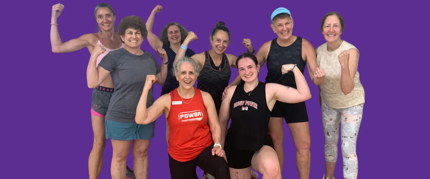 posted image of an all-female exercise class