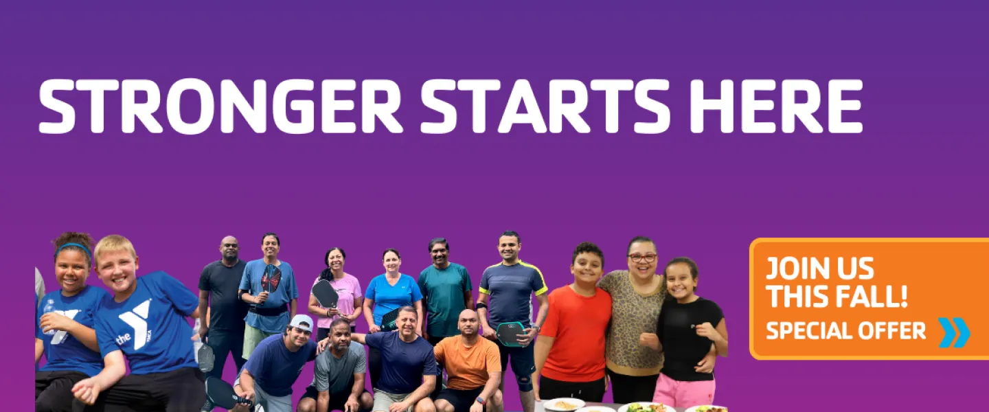 stronger starts here purple banner
