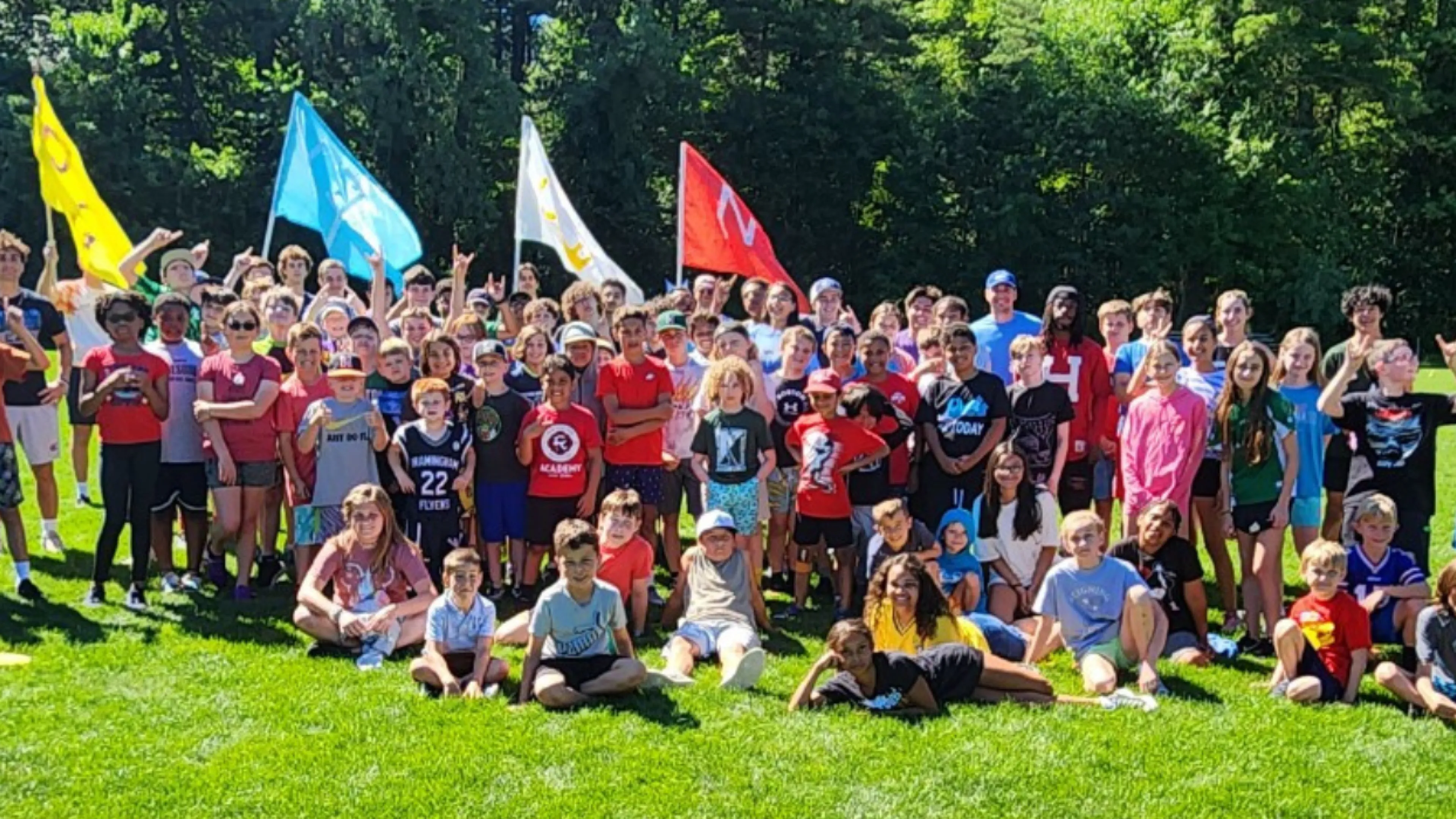 image of large group of kids at camp