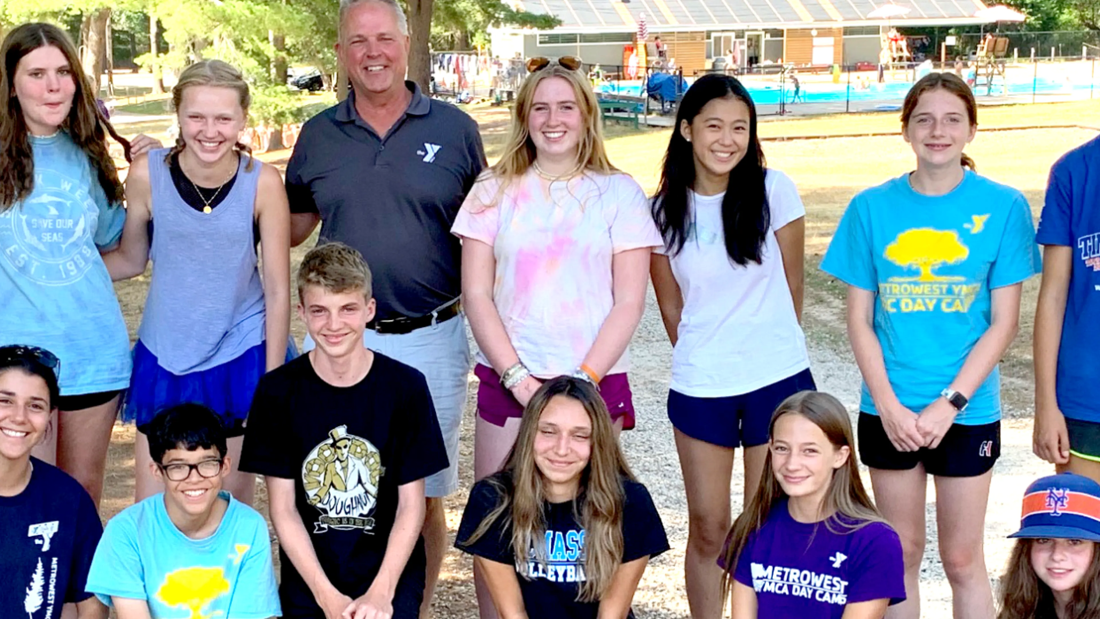 group photo of youth leadership at camp