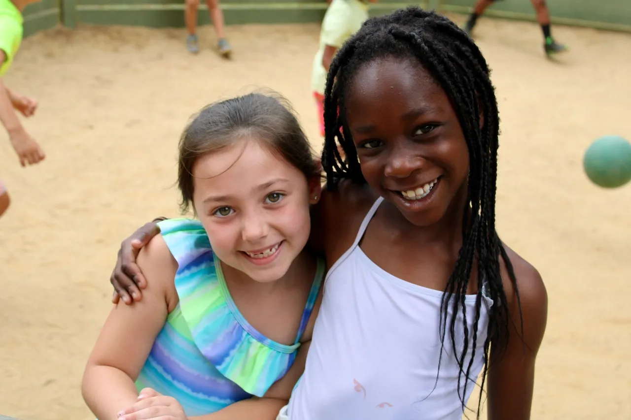 image of two young friends at summer camp