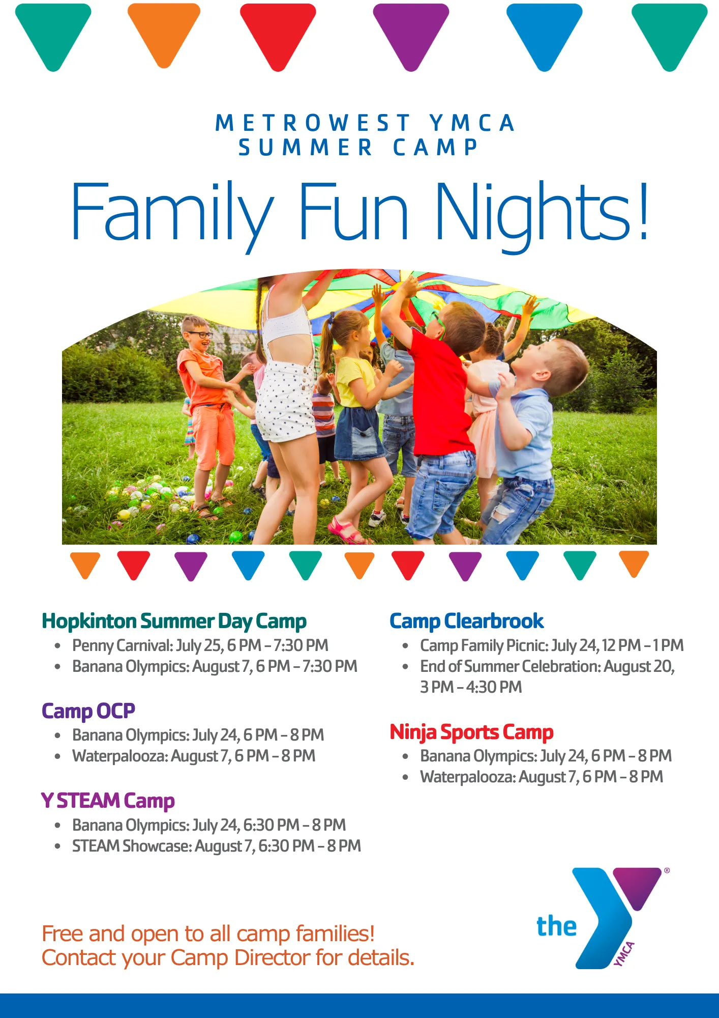 colorful calendar of family fun nights