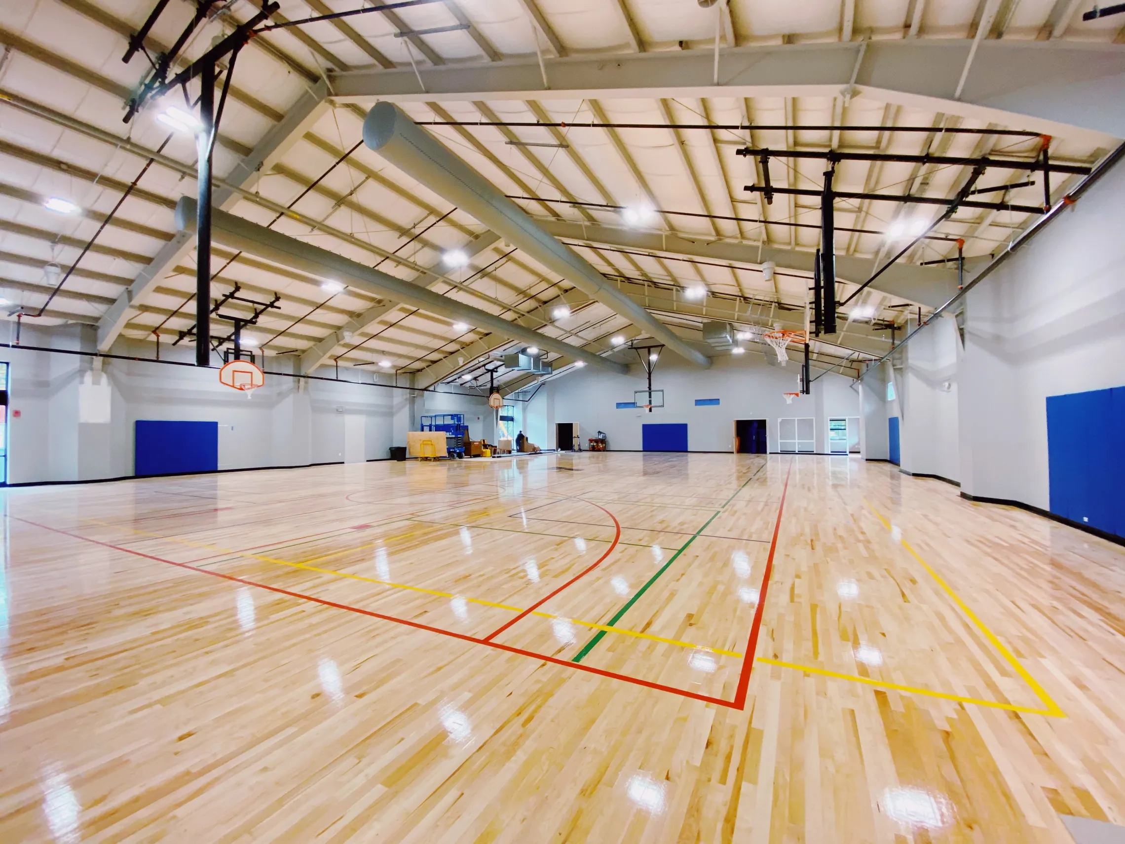 brightly lit indoor gymnasium