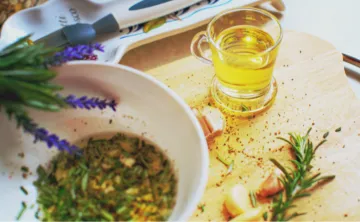 image of herb-infused cooking oil
