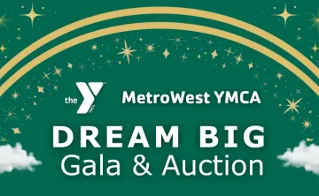 green and gold graphic promoting the DREAM BIG Gala & Auction