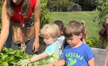 Kids learning how to grow food