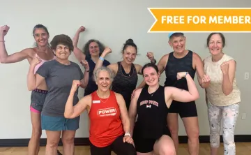 group photo of female fitness class