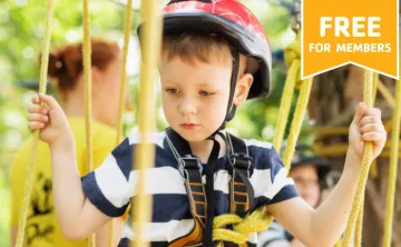 Family Day on the Ropes Course at the MetroWest YMCA Hopkinton Outdoor Center