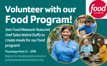 Volunteer with our food program cooking parties with Food Network Chef, Saba Wahid Duffy